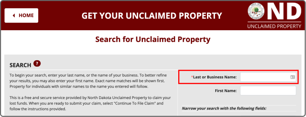 Unclaimed property search discount